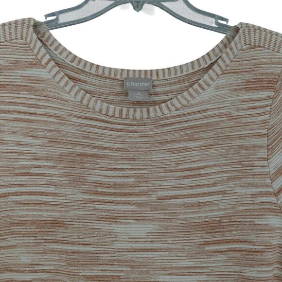 Chico's Size 2 Marled Long Sleeve Tan Sweater - Picture 4 of 10